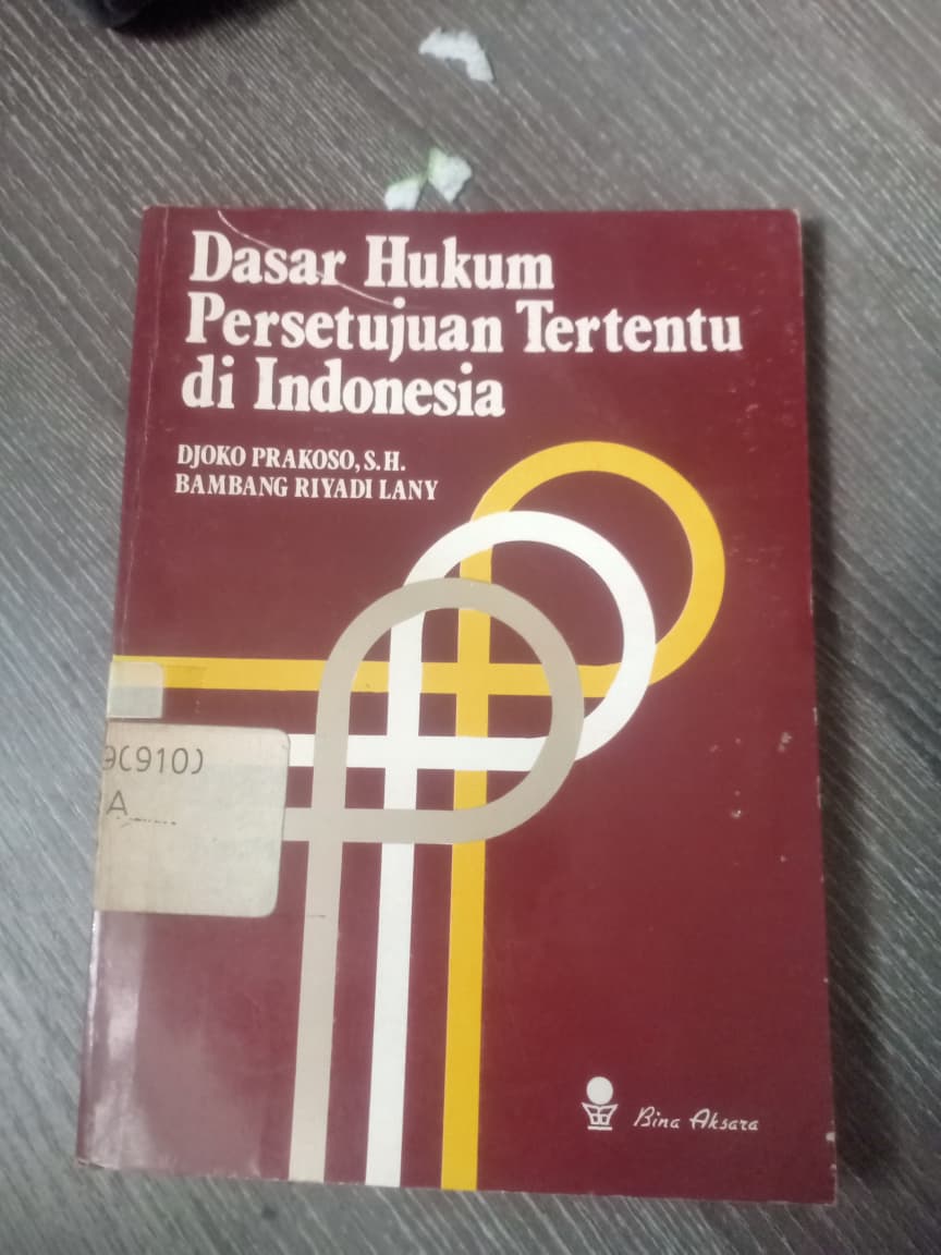 Cover Dasar Hukum Persetujuan Tertentu Di Indonesia