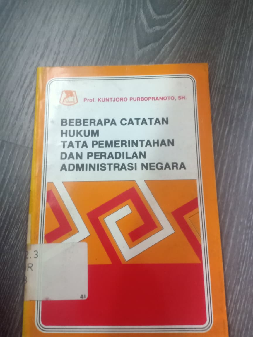 Cover Beberapa Catatan Hukum Tata Pemerintahan Dan Peradilan Administrasi Negara