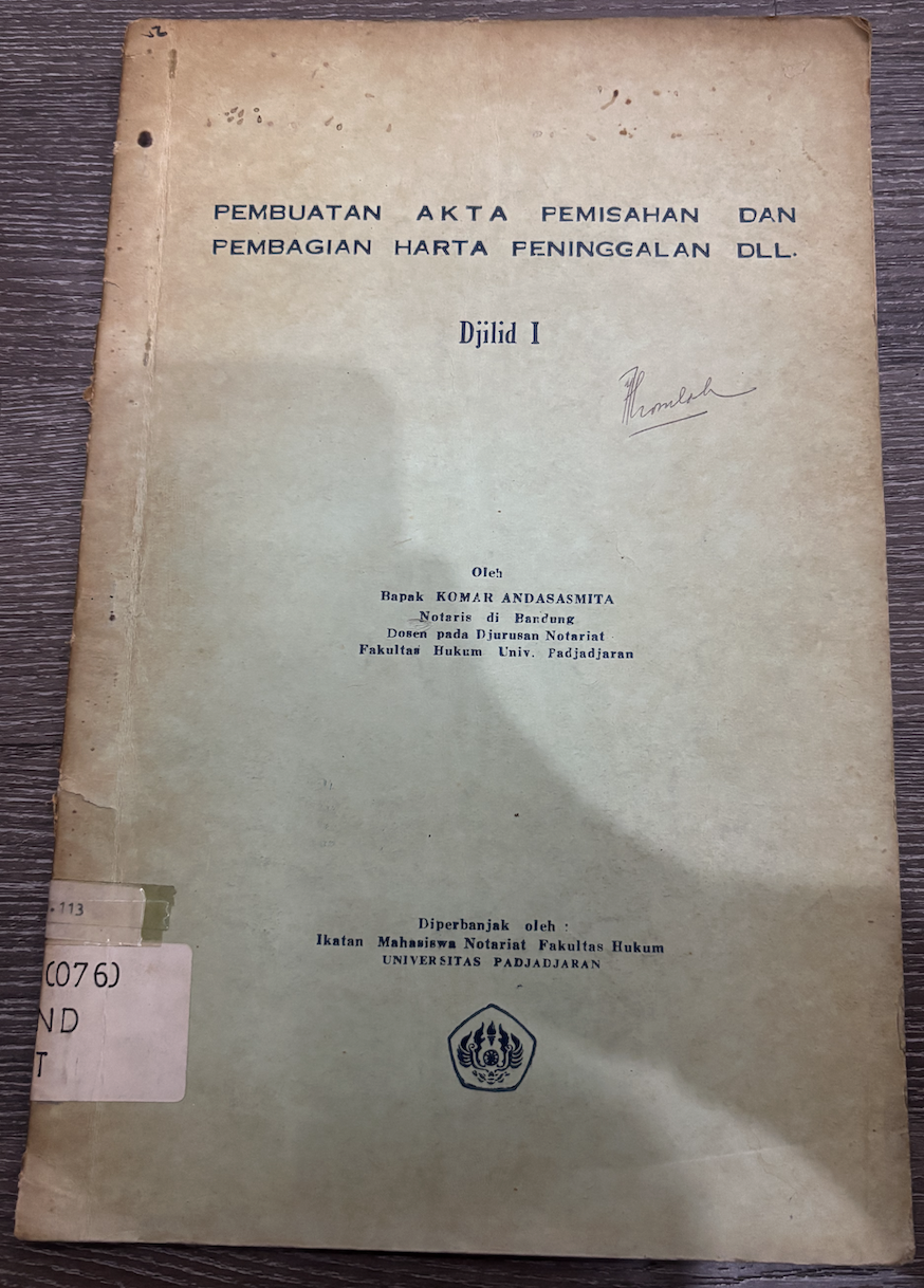 Cover Pembuatan Akta Pemisahan dan Pembagian Harta Peninggalan