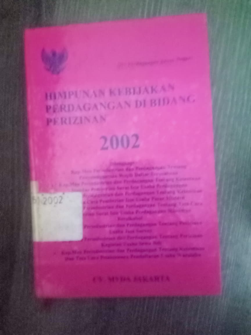 Cover Himpunan Kebijakan Perdagangan Di Bidang Perizinan