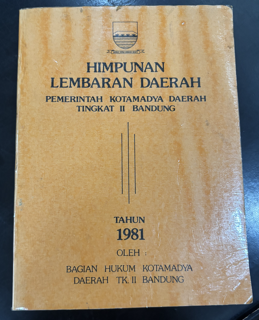 Cover Himpunan Lembaran Daerah Pemerintah Kotamadya Daerah Tingkat II Bandung