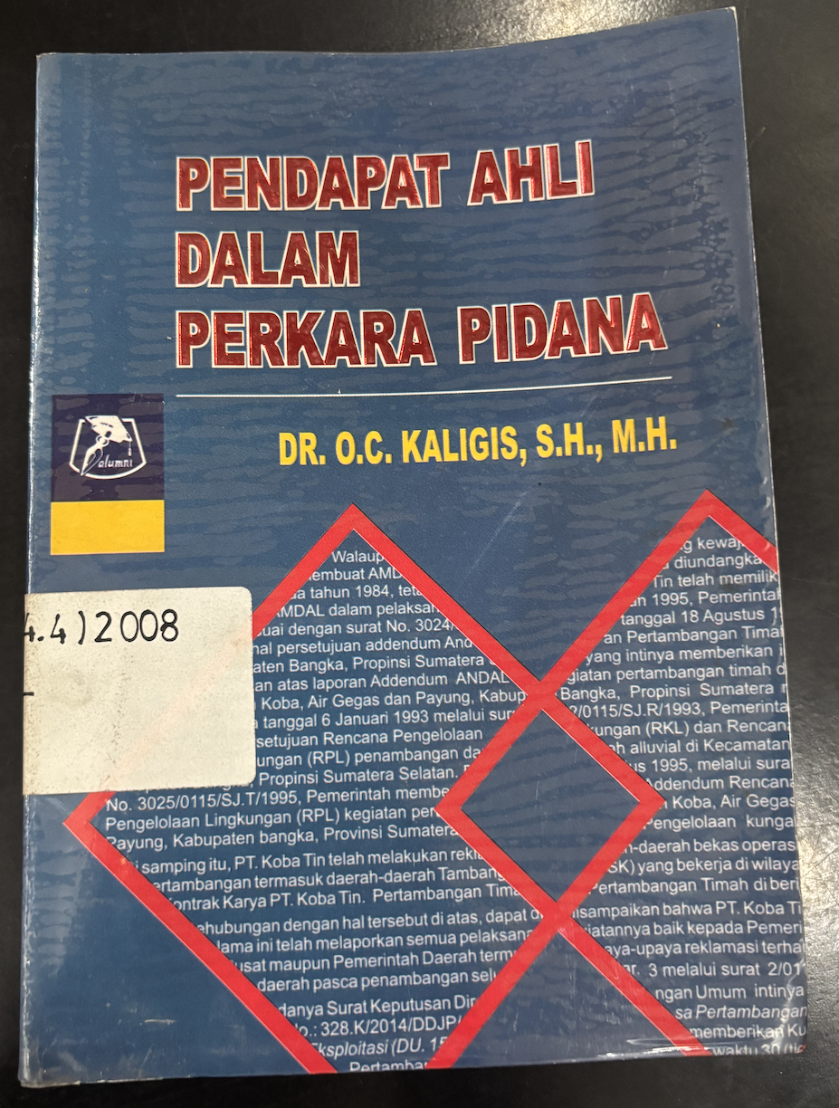 Cover Pendapat Ahli Dalam Perkara Pidana