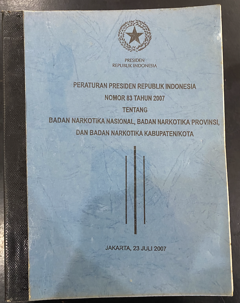 Cover Peraturan Presiden Republik Indonesia Nomor 83 Tahun 2007 Tentang Badan Narkotika Nasional, Badan Narkotika Provinsi, dan Badan Narkotika Kabupaten/Kota