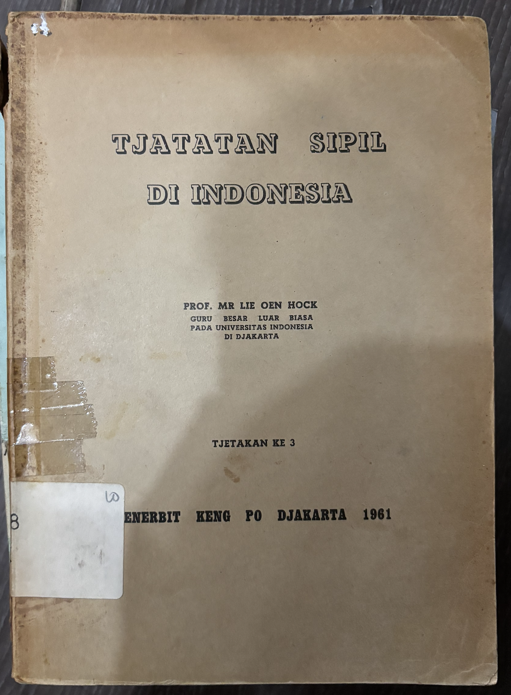 Cover Tjatatan Sipil di Indonesia