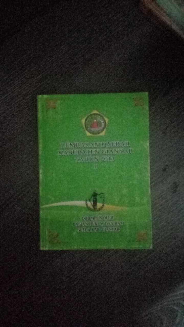 Cover Lembaran Daerah Kabupaten Gianyar Tahun 2013 I