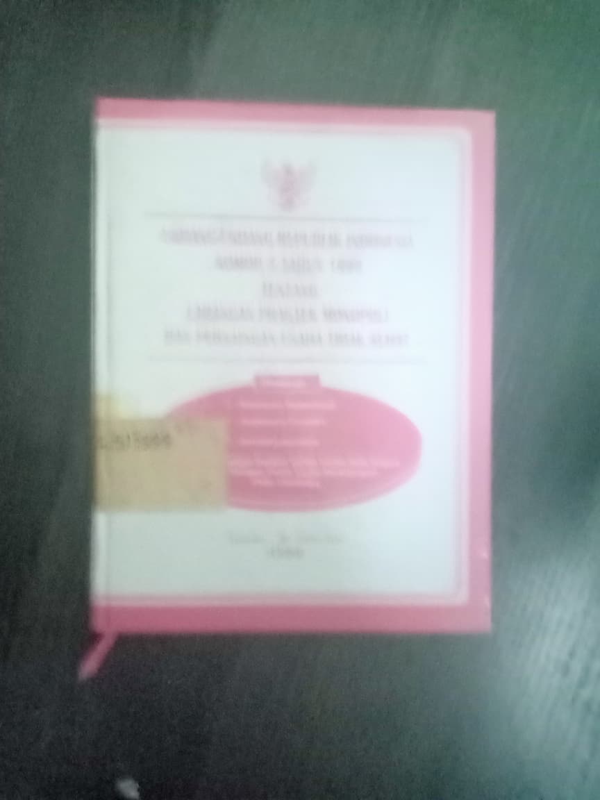 Cover Undang-undang Republik Indonesia Nomor 5 Tahun 1999 Tentang Larangan Praktek Monopoli Dan Persaingan Usaha Tidak Sehat