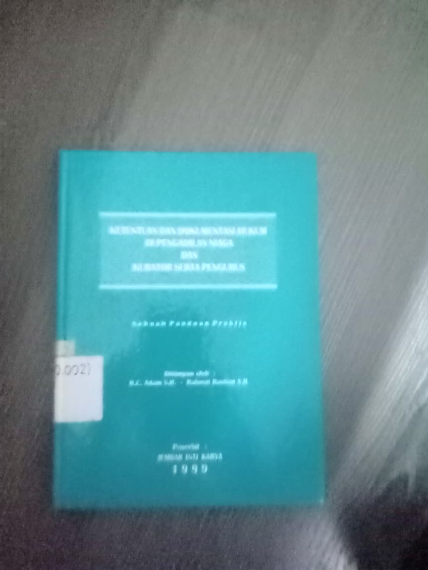 Cover Ketentuan Dan Dokumentasi Hukum DiPengadilan Niaga Dan Kurator Serta Pengurus