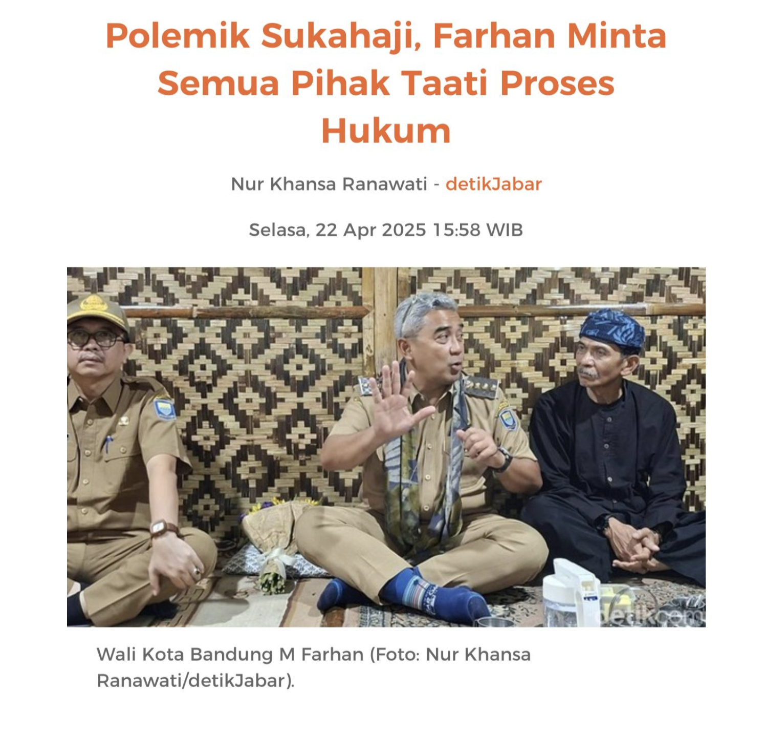 Cover Polemik Sukahaji, Farhan Minta Semua Pihak Taati Proses Hukum