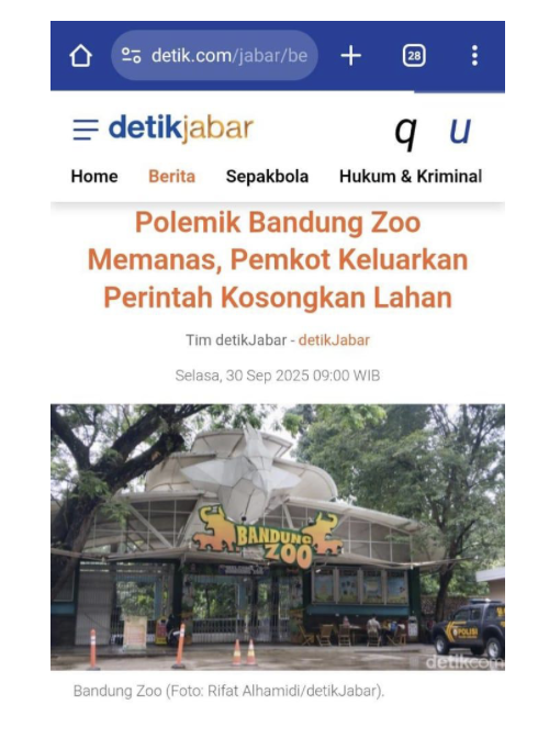 Cover Polemik Bandung Zoo Memanas, Pemkot Keluarkan Perintah Kosongkan Lahan