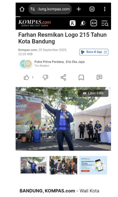 Cover Farhan Resmikan Logo 215 Tahun Kota Bandung