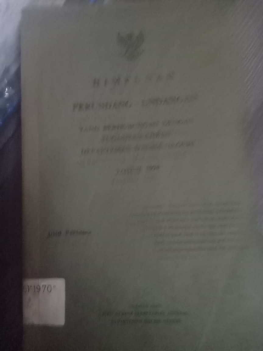 Cover Himpunan Perundang-undangan Yang Berhubungan Dengan Tugas/Kewajiban Departemen Dalam Negeri Tahun 1970