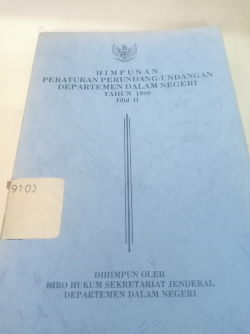 Cover Himpunan Peraturan Perundang-undangan Departemen Dalam Negeri Tahun 1989 Jilid II