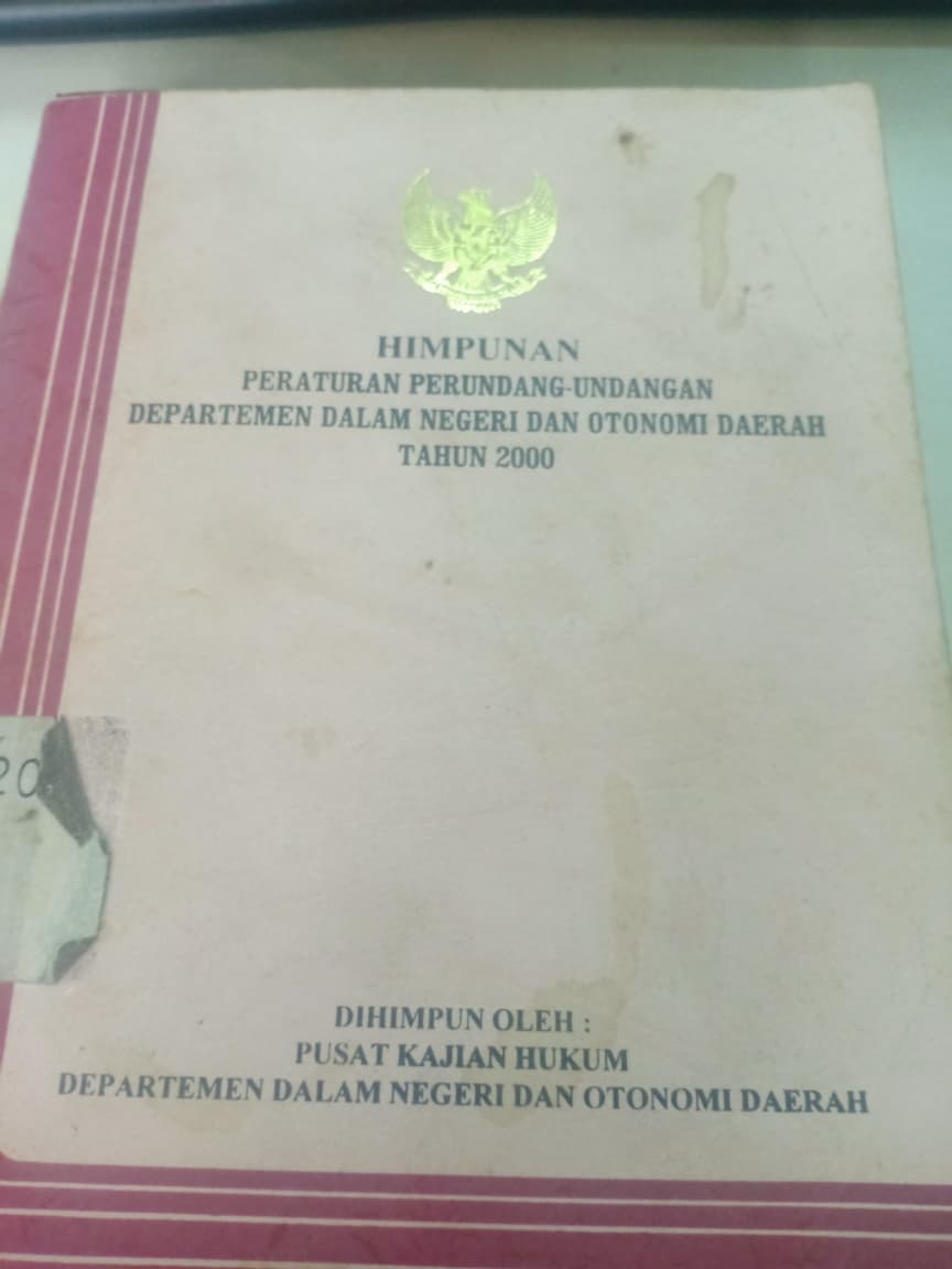 Cover Himpunan Peraturan Perundang-undangan Departemen Dalam Negeri Dan Otonomi Daerah Tahun 2000