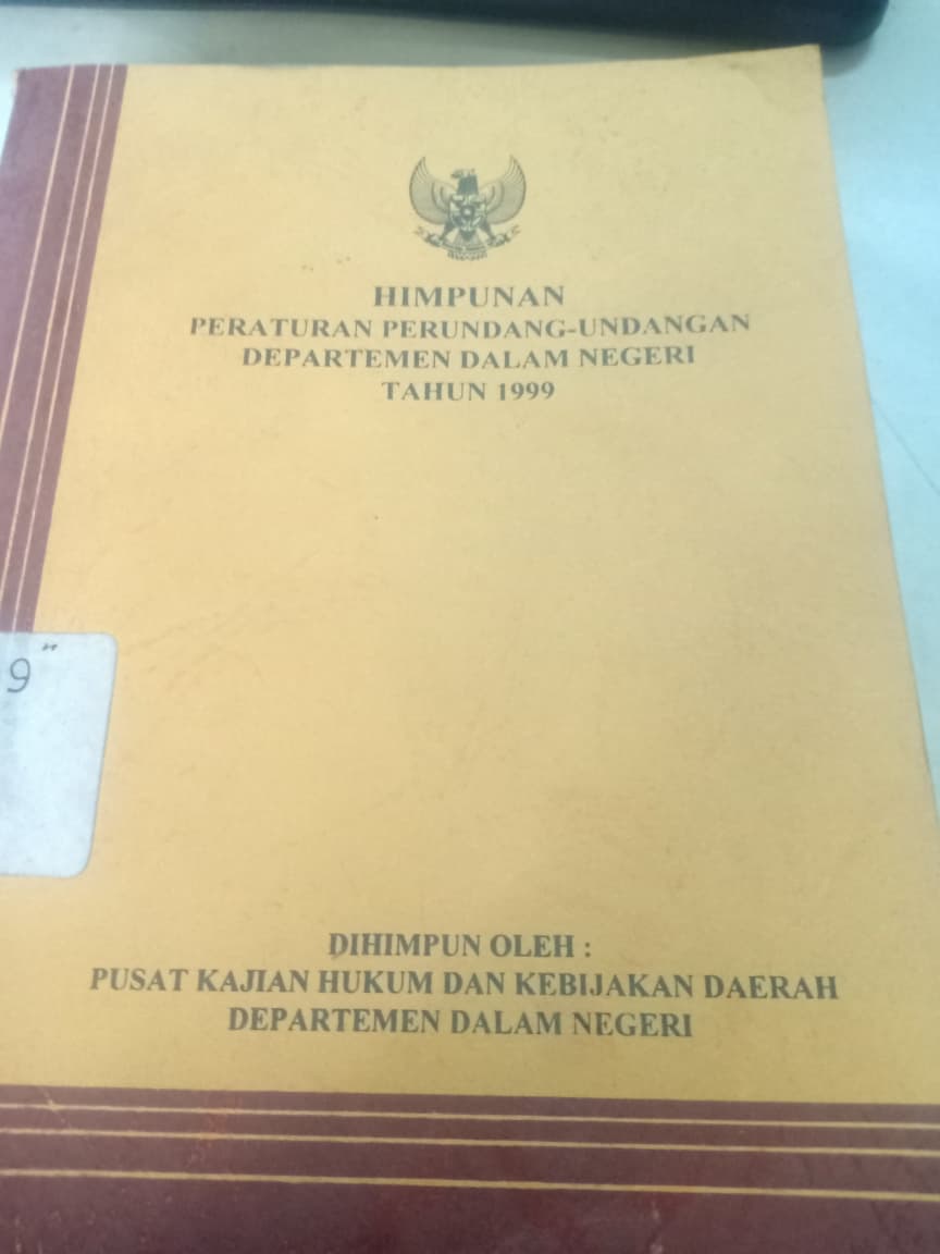 Cover Himpunan Peraturan Perundang-undangan Departemen Dalam Negeri Tahun 1999