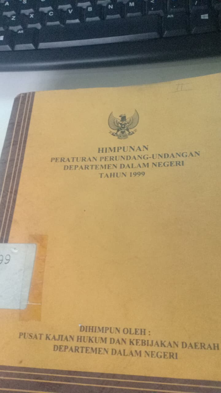 Cover Himpunan Peraturan Perundang-undangan Departemen Dalam Negeri Tahun 1999