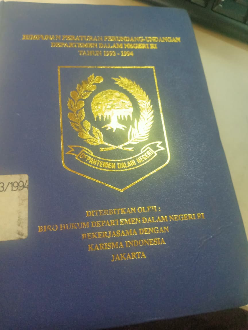 Cover Himpunan Peraturan Perundang-undangan Departemen Dalam Negeri  RI Tahun 1993-1994