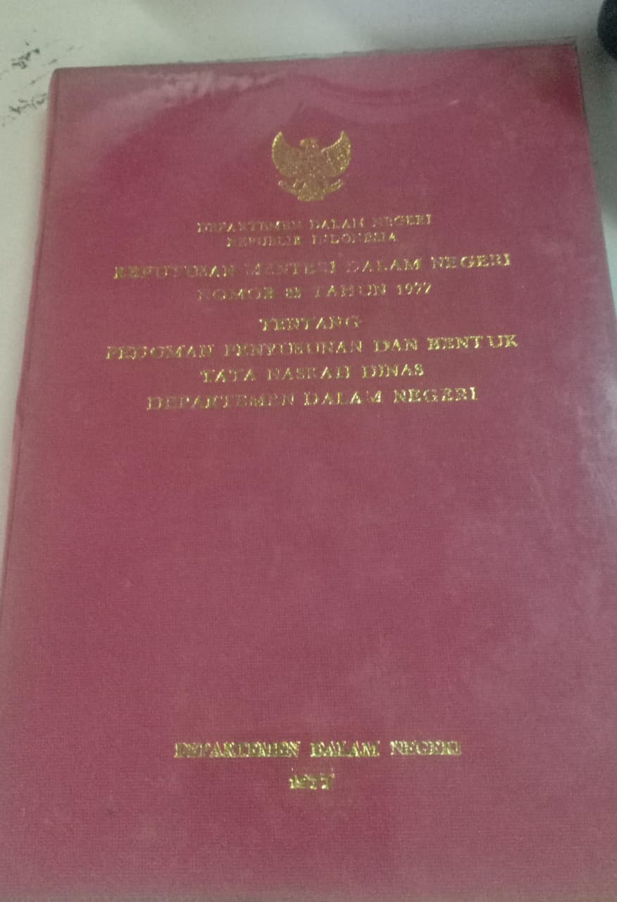 Cover Keputusan Menteri Dalam Negeri Nomor 85 Tahun 1997 Tentang Pedoman Penyusunan Dan Bentuk Tata Naskah Dinas