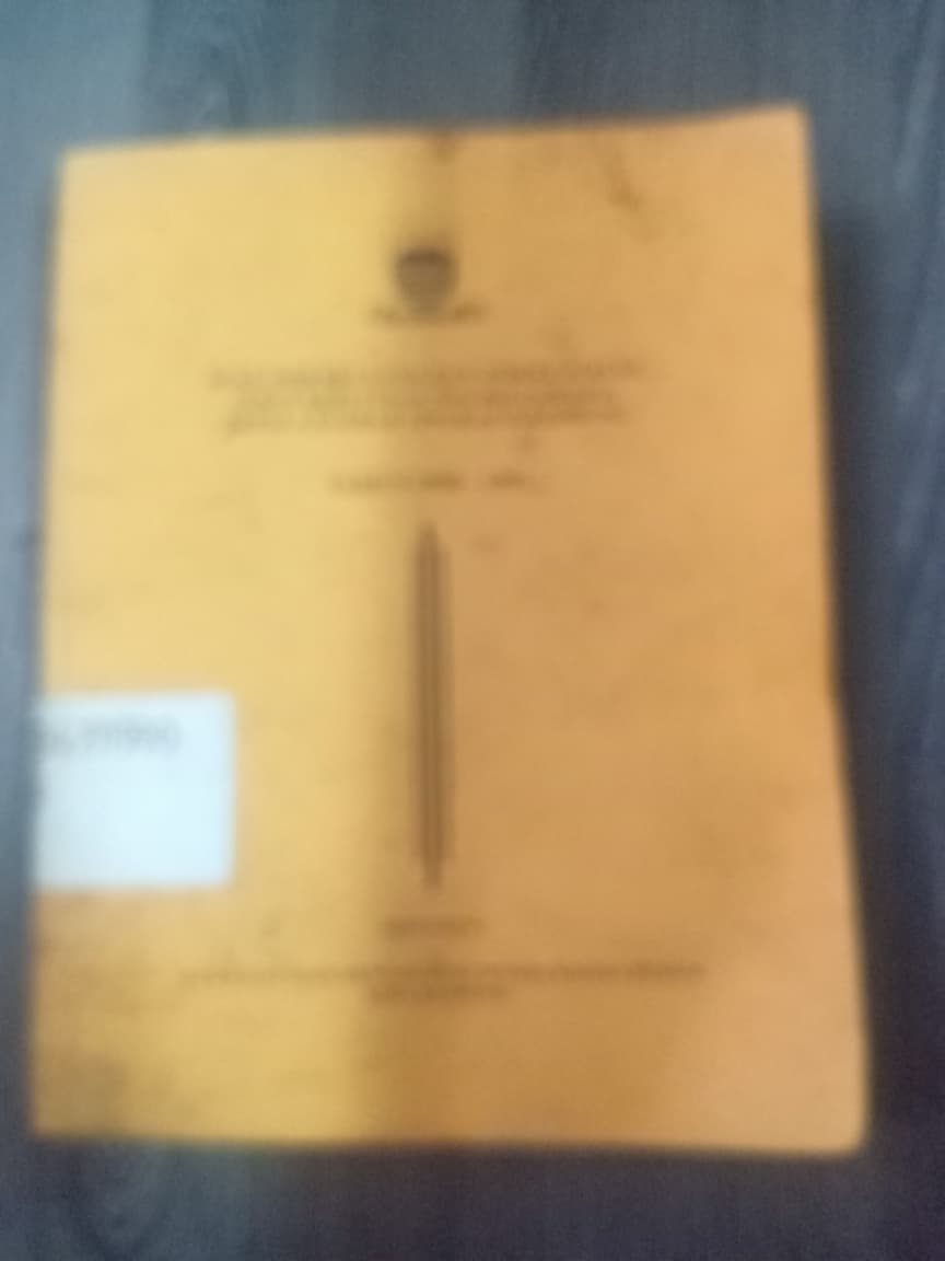 Cover Buku Indeks Utama Dan Indeks Subyek Surat Keputusan Walikotamadya Kepala Daerah Tingkat II Bandung Tahun 1990-1991