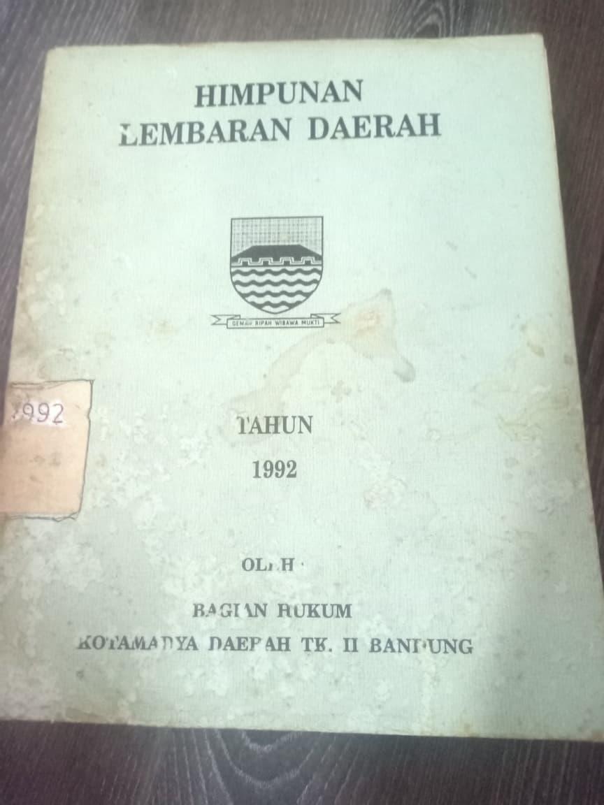Cover Himpunan Lembaran Daerah Tahun 1992