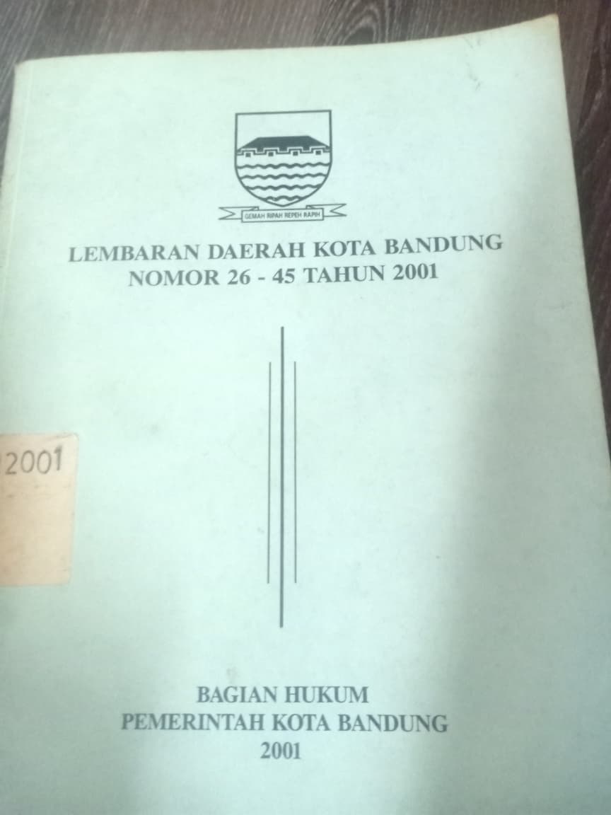 Cover Himpunan Peraturan Daerah Kota Bandung Nomor 26-45 Tahun 2002