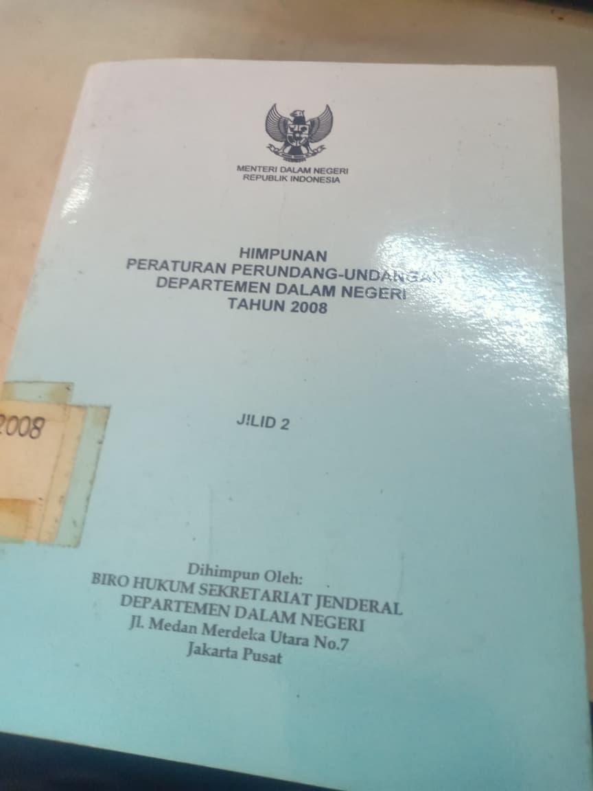 Cover Himpunan Peraturan Perundang-undangan Departemen Dalam Negeri  Tahun 2008 Jilid 2