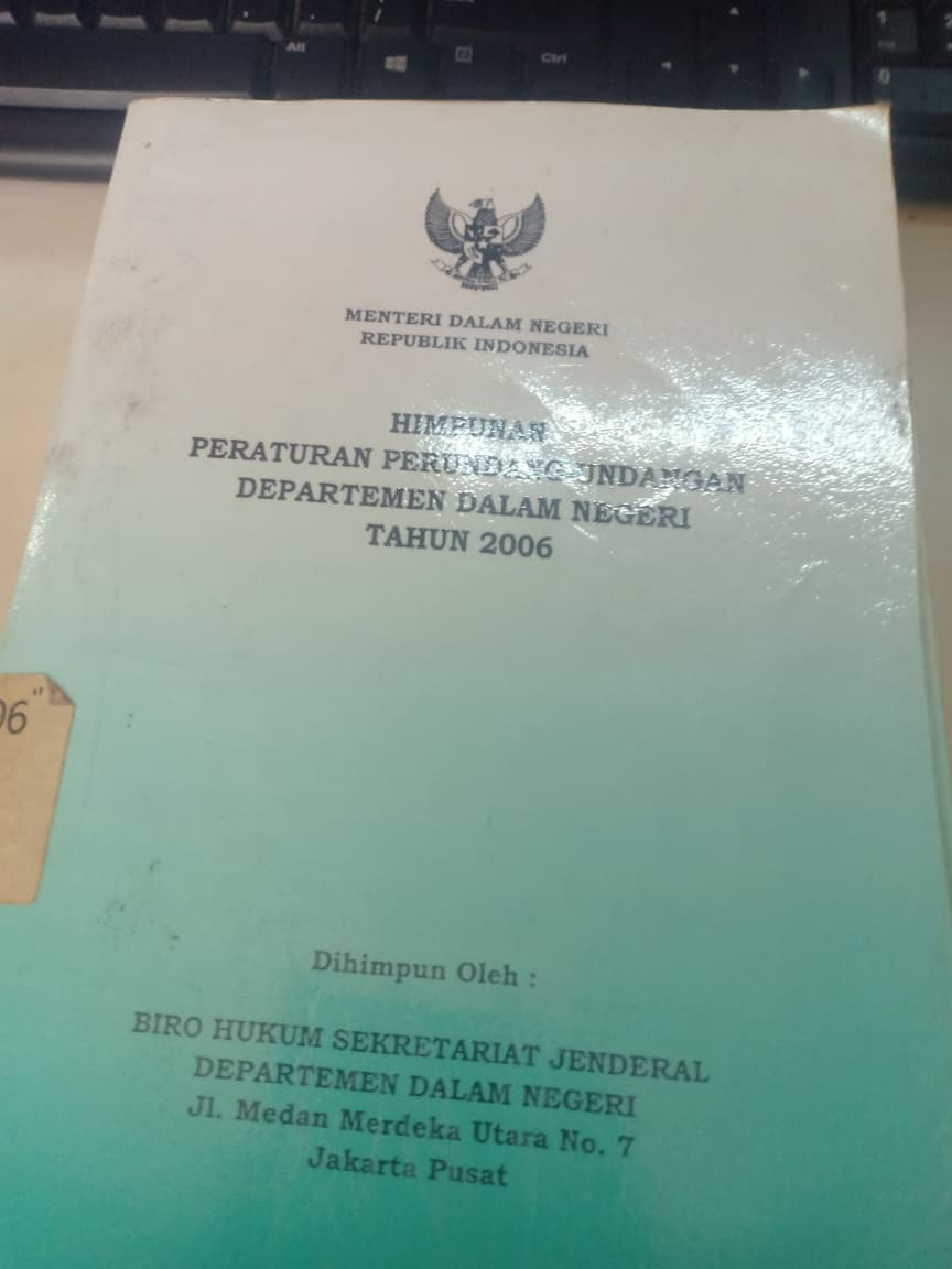 Cover Himpunan Peraturan Perundang-undangan Departemen Dalam Negeri  Tahun 2006