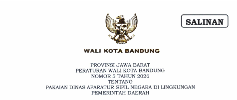 Cover Peraturan Wali Kota Bandung Nomor 5 Tahun 2026 Tentang Pakaian Dinas Aparatur Sipil Negara di Lingkungan Pemerintah Daerah