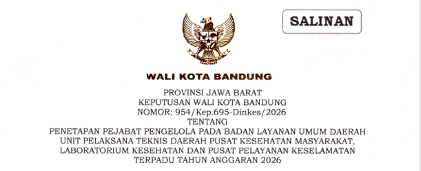 Cover Peraturan Wali Kota Bandung Nomor 22 Tahun 2026 Tentang Pengendalian Gratifikasi di Lingkungan Pemerintah Daerah