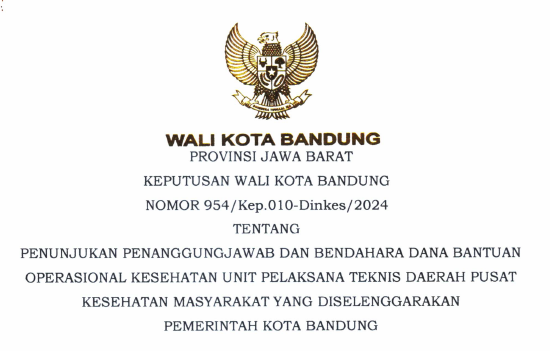 Cover Keputusan Wali Kota Bandung Nomor 910/Kep.011-BKAD/2024 Tahun 2024 Tentang Pagu Uang Persediaan Perangkat Daerah Di Lingkungan Pemerintah Kota Bandung Tahun Anggaran 2024