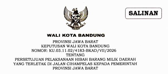 Cover Keputusan Wali Kota Bandung Nomor 475/Kep.1385-DP3A/2026 Tahun 2026 Tentang Penetapan Lokasi Ruang Bersama Indonesia Kota Bandung Tahun 2026